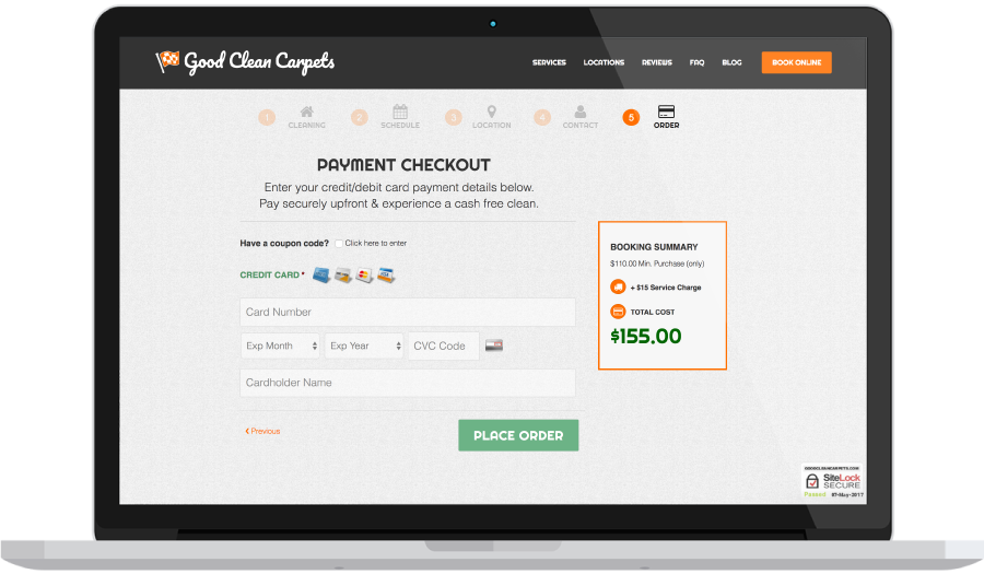 Carpet Cleaning Payment Checkout