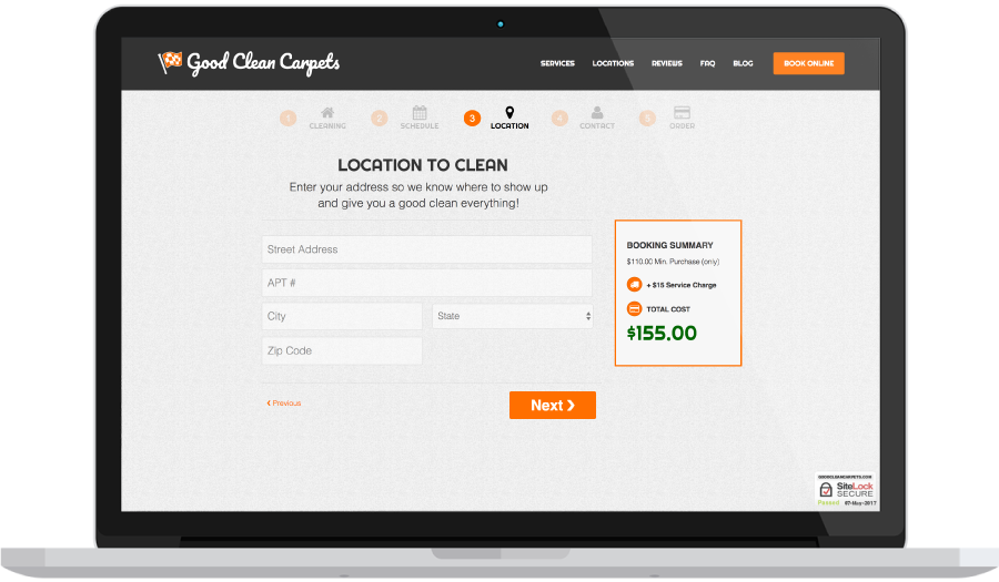 Carpet Cleaning On-Demand Location Dispatch